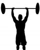 Man Weight Lifter with Weight Above Head Wall Decal