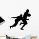 Side Profile of Rugby Player Tackling Runner With Ball Wall Decal