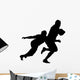 Side Profile of Rugby Player Tackling Runner With Ball Wall Decal