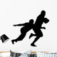 Side Profile of Rugby Player Tackling Runner With Ball Wall Decal