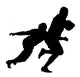 Side Profile of Rugby Player Tackling Runner With Ball Wall Decal