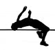 Side Profile of Boy High Jumper Leaping Over Bar Wall Decal
