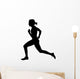 Side Profile of Speeding Female Track Runner Wall Decal
