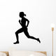 Side Profile of Speeding Female Track Runner Wall Decal