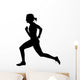 Side Profile of Speeding Female Track Runner Wall Decal