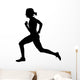 Side Profile of Speeding Female Track Runner Wall Decal