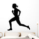 Side Profile of Speeding Female Track Runner Wall Decal