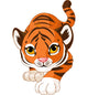 Crouching Baby Tiger Wall Decal