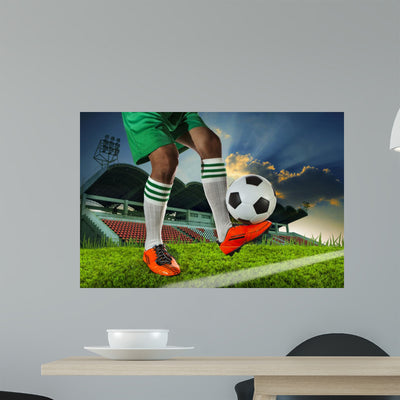 Foot Ball Player Holding shown on a wall