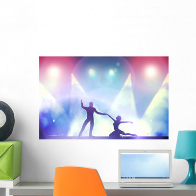 Couple Dancers Elegant Passionate Wall Decal shown on a wall
