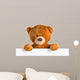 teddy bear behind whiteboard 