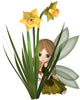 Cute Toon Daffodil Fairy Hiding Wall Decal