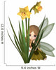 Cute Toon Daffodil Fairy Hiding Wall Decal