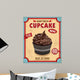 Vintage chocolate cupcake poster design 