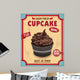 Vintage chocolate cupcake poster design 