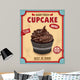 Vintage chocolate cupcake poster design 