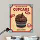 Vintage chocolate cupcake poster design 