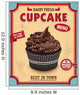 Vintage chocolate cupcake poster design 