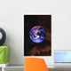 Earth In Space With Gaseous Nebula And Clouds Wall Mural