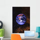 Earth In Space With Gaseous Nebula And Clouds Wall Mural