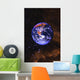 Earth In Space With Gaseous Nebula And Clouds Wall Mural