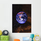 Earth In Space With Gaseous Nebula And Clouds Wall Mural