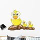 Mother Duck and Her Ducklings Vector Cartoon Wall Decal