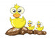 Mother Duck and Her Ducklings Vector Cartoon Wall Decal