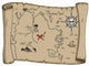 Labeled Pirate Treasure Map Wall Decal