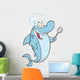 Chef Shark Cartoon Character with Big Spoon Wall Decal