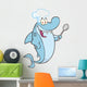 Chef Shark Cartoon Character with Big Spoon Wall Decal