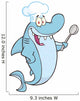 Chef Shark Cartoon Character with Big Spoon Wall Decal