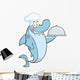 Chef Shark Cartoon Character Holding a Platter 