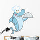 Chef Shark Cartoon Character Holding a Platter 