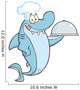 Chef Shark Cartoon Character Holding a Platter 