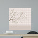 Background of grid and branches with flowers Wall Mural
