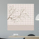 Background of grid and branches with flowers Wall Mural