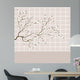 Background of grid and branches with flowers Wall Mural