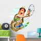 Fisherman and fish. Eps10 vector illustration. Isolated on Wall Decal