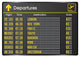 Departure board - destination airports. Vector illustration. 