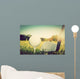 Playing golf, ball on tee and golf club. Vintage, retro style Wall Mural