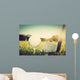 Playing golf, ball on tee and golf club. Vintage, retro style Wall Mural