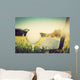 Playing golf, ball on tee and golf club. Vintage, retro style Wall Mural