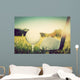 Playing golf, ball on tee and golf club. Vintage, retro style Wall Mural