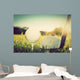 Playing golf, ball on tee and golf club. Vintage, retro style Wall Mural