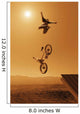 Cyclist Going Off Jump Into Water In Brown Tones Wall Mural