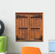 External side of a wooden window with shutters closed isolated 
