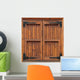 External side of a wooden window with shutters closed isolated 