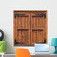External side of a wooden window with shutters closed isolated 