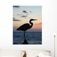 Dawn Perching Heron Wall Mural